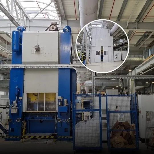 Индустријска звучна изолација бучне пресе у компанији Miba Steeltec